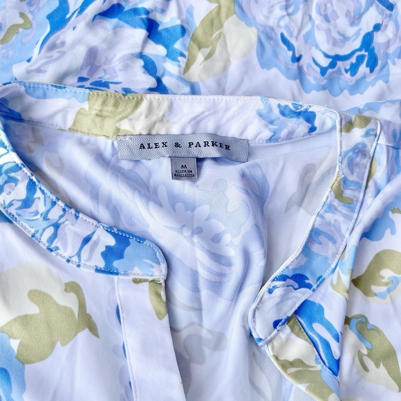 Alex & Parker Floral Sleeveless V-Neck Top Multicolor Blouse Women's M - Picture 4 of 4